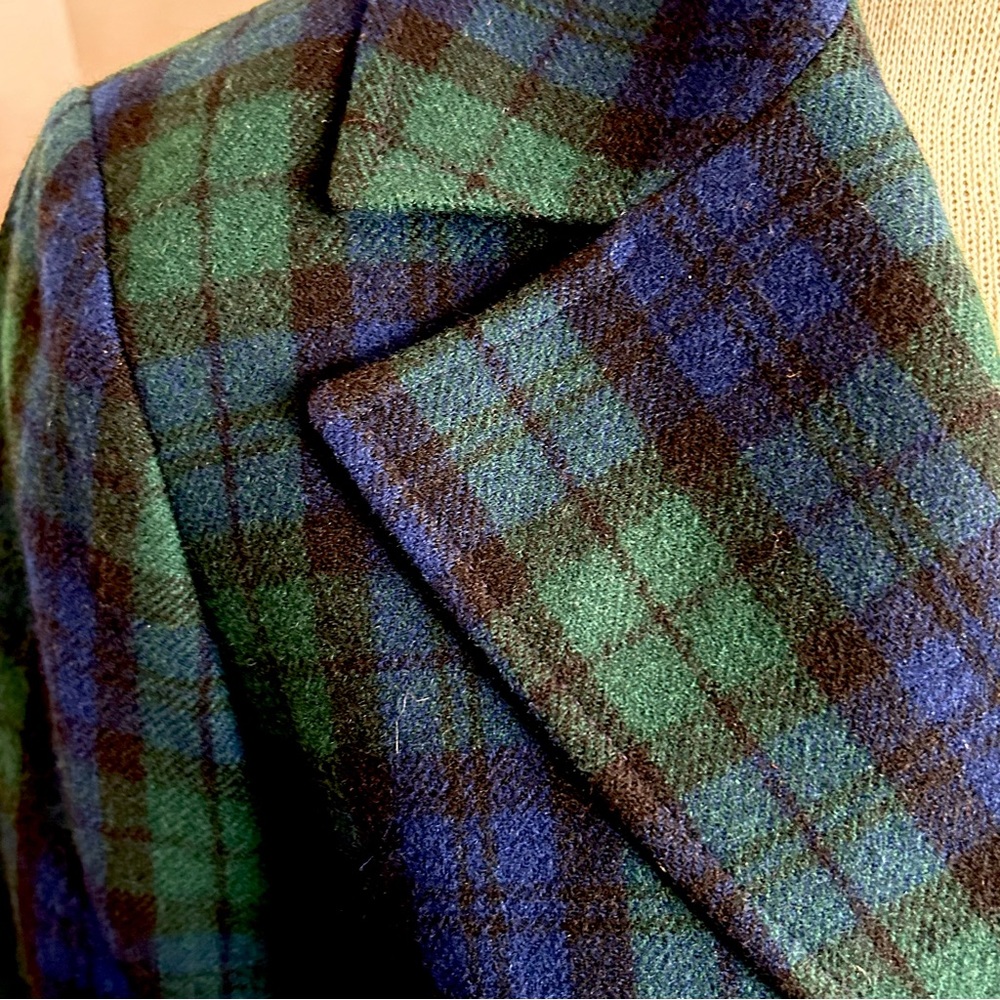 Vintage Pendleton Wool Black Watch Tartan Plaid Blazer - Picture 5 of 8